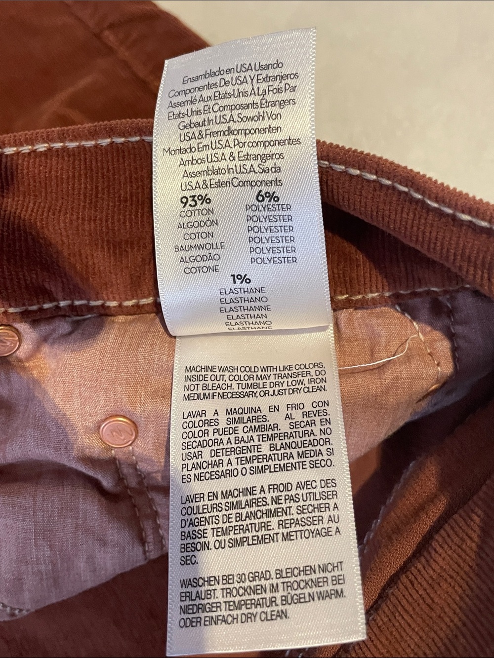 MOTHER THE TOMCAT ANKLE Corduroy Pants size: 32 burnt orange color - Picture 13 of 16